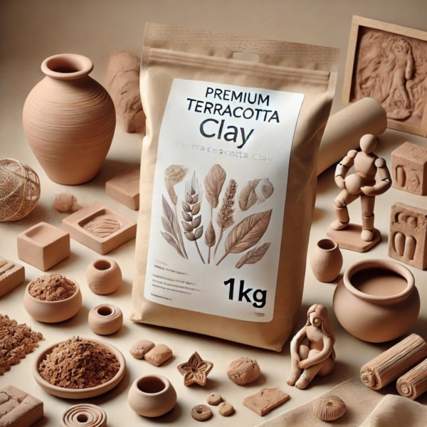 Premium 1kg Terracotta Clay for Modelling, Sculpting, and Art & Craft Projects - Air Dry Clay for Children & Professional Artists, Ready to Use Natural Eco Friendly Filtered Molding Clay (1Kg)